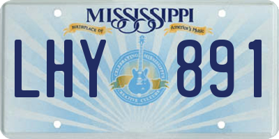MS license plate LHY891