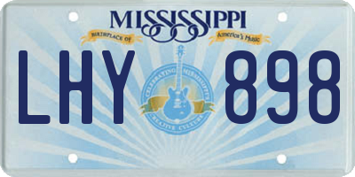 MS license plate LHY898
