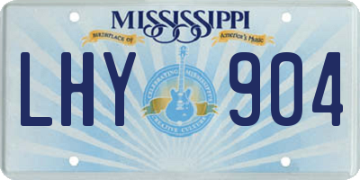 MS license plate LHY904