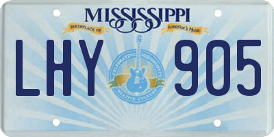 MS license plate LHY905