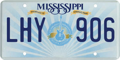 MS license plate LHY906