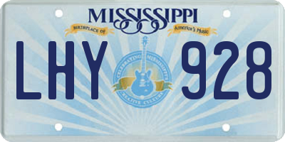 MS license plate LHY928