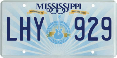 MS license plate LHY929