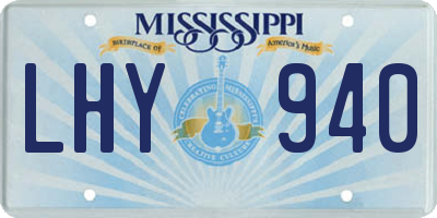 MS license plate LHY940