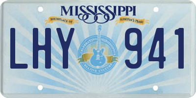 MS license plate LHY941