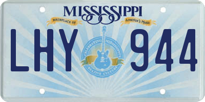MS license plate LHY944