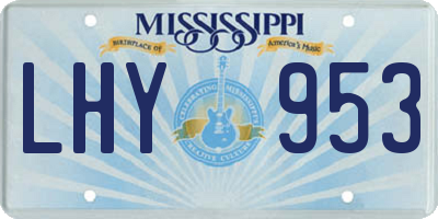 MS license plate LHY953