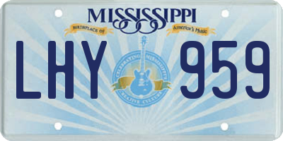 MS license plate LHY959