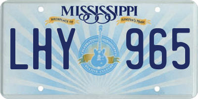 MS license plate LHY965