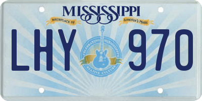 MS license plate LHY970