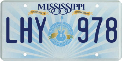 MS license plate LHY978