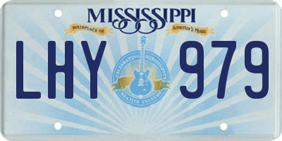 MS license plate LHY979