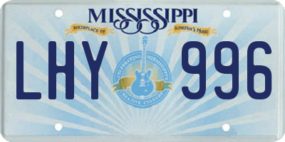 MS license plate LHY996