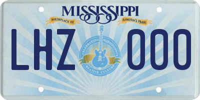 MS license plate LHZ000