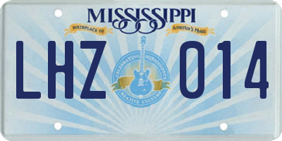 MS license plate LHZ014