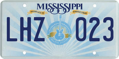 MS license plate LHZ023