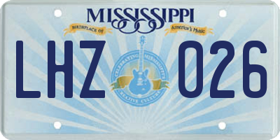 MS license plate LHZ026