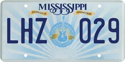 MS license plate LHZ029