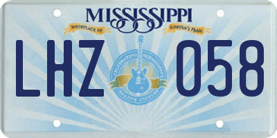 MS license plate LHZ058