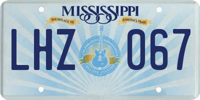 MS license plate LHZ067