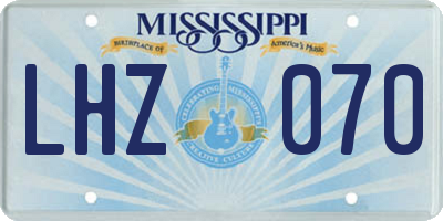 MS license plate LHZ070