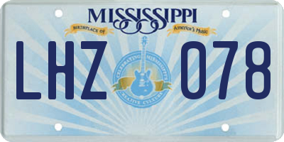 MS license plate LHZ078