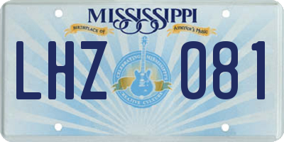 MS license plate LHZ081