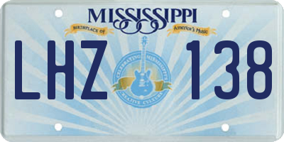 MS license plate LHZ138