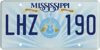 MS license plate LHZ190