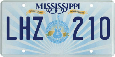 MS license plate LHZ210