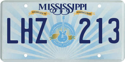 MS license plate LHZ213