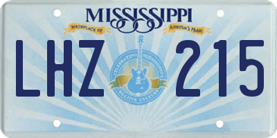 MS license plate LHZ215