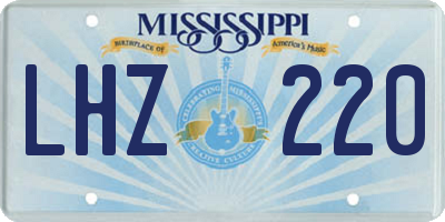MS license plate LHZ220
