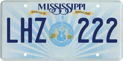MS license plate LHZ222
