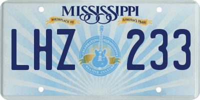 MS license plate LHZ233