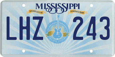 MS license plate LHZ243