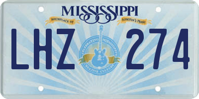 MS license plate LHZ274