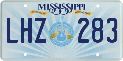 MS license plate LHZ283
