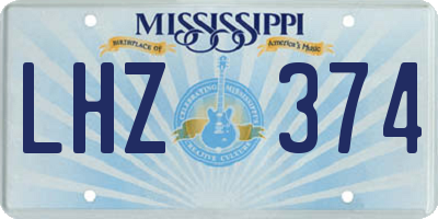 MS license plate LHZ374