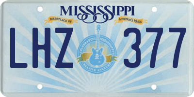 MS license plate LHZ377