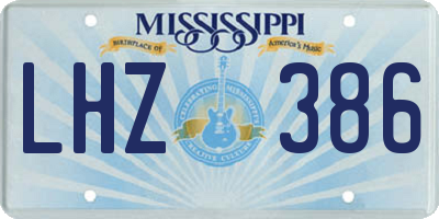 MS license plate LHZ386