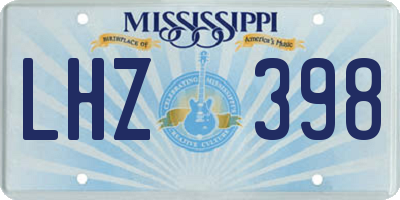 MS license plate LHZ398