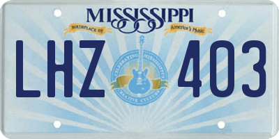 MS license plate LHZ403