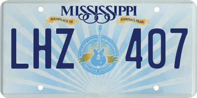 MS license plate LHZ407