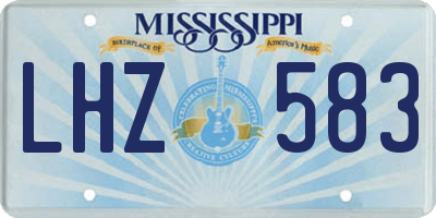 MS license plate LHZ583