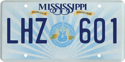 MS license plate LHZ601