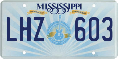 MS license plate LHZ603