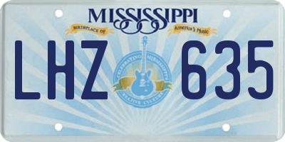 MS license plate LHZ635