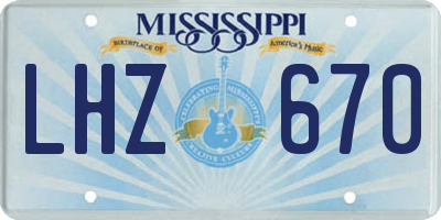 MS license plate LHZ670