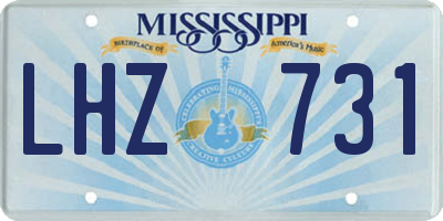 MS license plate LHZ731